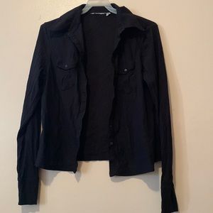 Black button down shirt for women